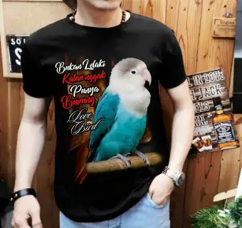 Kaos Distro Kaos Cowok Keren Gambar Burung Kicau Mania Lovebird