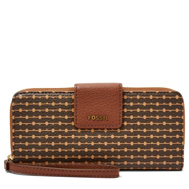 Fossil MADISON ZIP Wallet CLUTCH MULTI BROWN SWL1886249