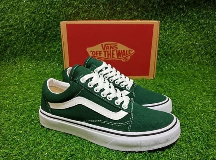vans old skool black green