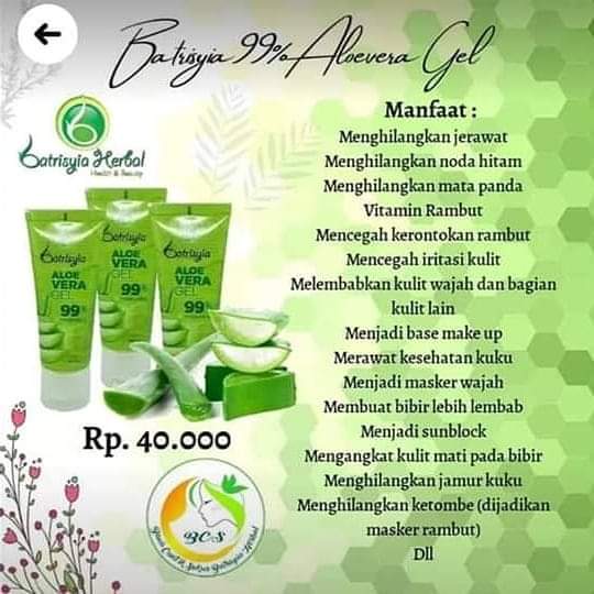Batrisyia Aloe Vera Exclusive Gel 99 Lazada Indonesia
