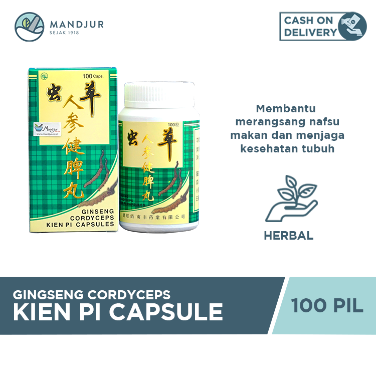 Ginseng Cordyceps Kien Pi Capsules Suplemen Penambah Nafsu Makan Dan