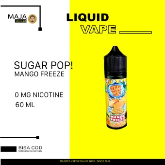 Bisa Cod Liquid Vape Sugar Pop 60 Ml Rasa Mango Freeze Tanpa