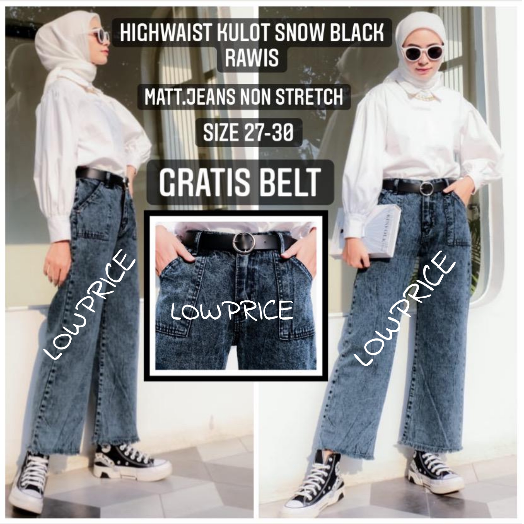 REALPIC LOWPRICE- KULOT JEANS SNOW 