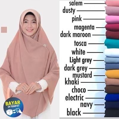 Jilbab / Hijab Segiempat 130x130 cm Wolfis - Kerudung Segi Empat 4 - Khimar Syari Wool Peach - Hijub Murah Segiempat - Bahan Wolfis Berkualitas