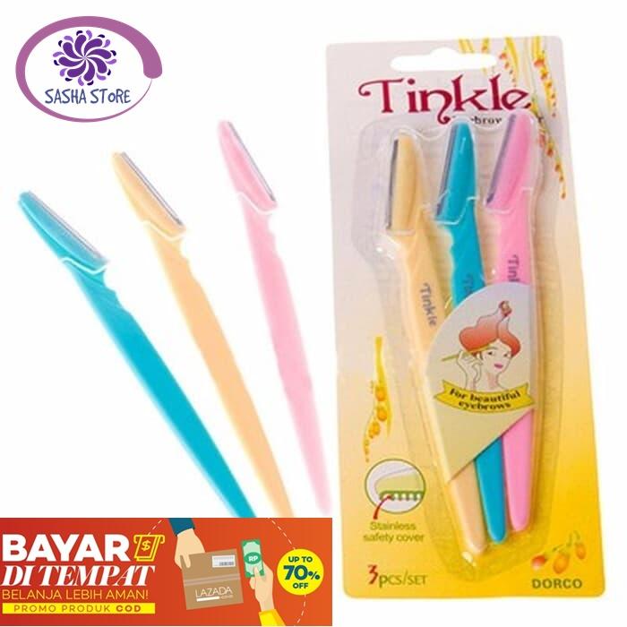 SS (ISI 3 PCS) Tinkle Pisau Pencukur Alis Eyebrow Razor / Alat cukuran alis / Pisau Alis / alat pencukur alis / pinset pencukur alis - 3 PCS