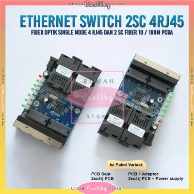 10/100M 2 SC 4 RJ45 Ethernet Fiber Switch Optical Fiber Converter Single Mode