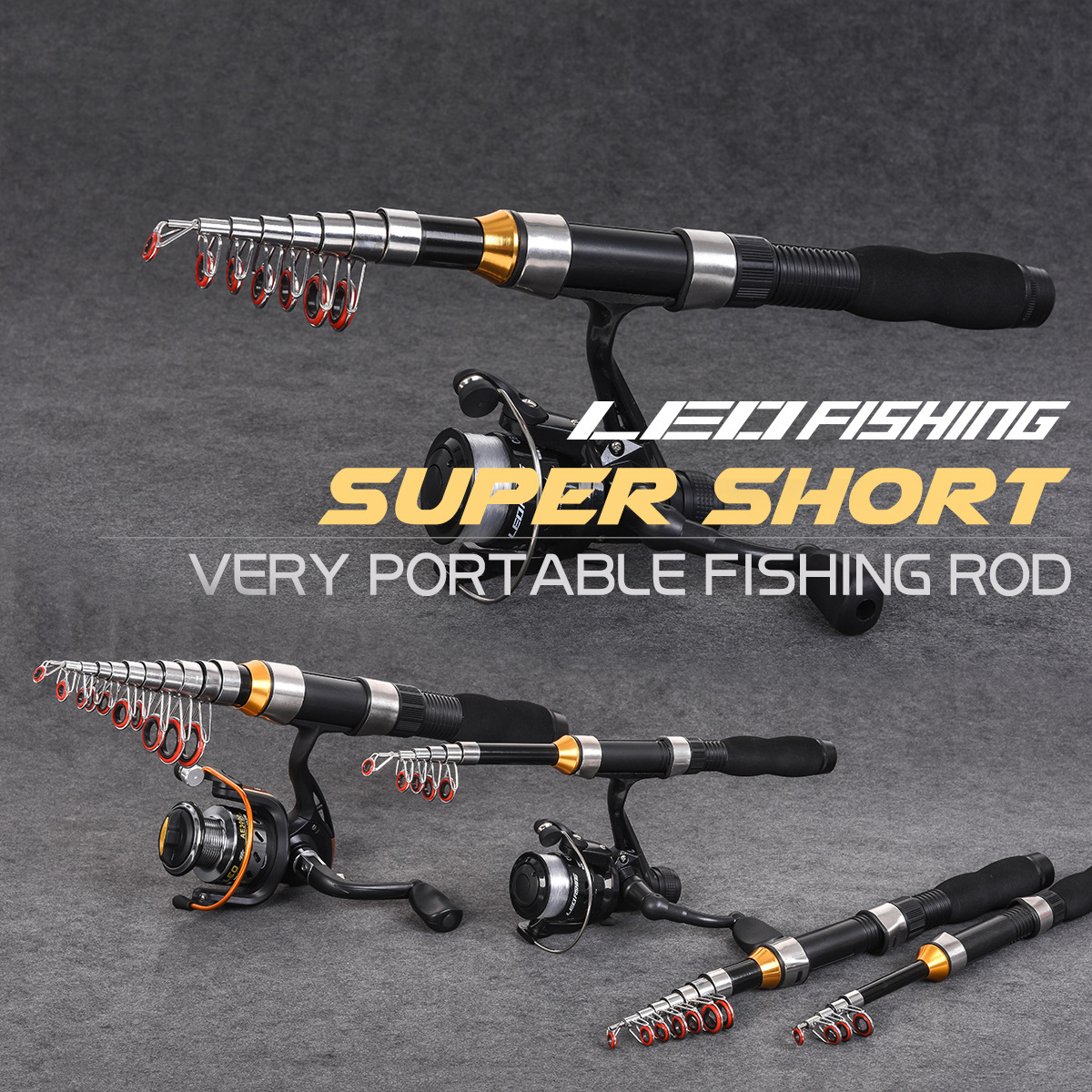 【Ready stock/on sale】High quality Ultralight Carbon Fiber Telescopic Fishing Rod Portable Sea Spinning Pole fishing rod for ice fishing rod/luya rod / sea rod Fishing Reel HE500 Fishing Accessories-intl