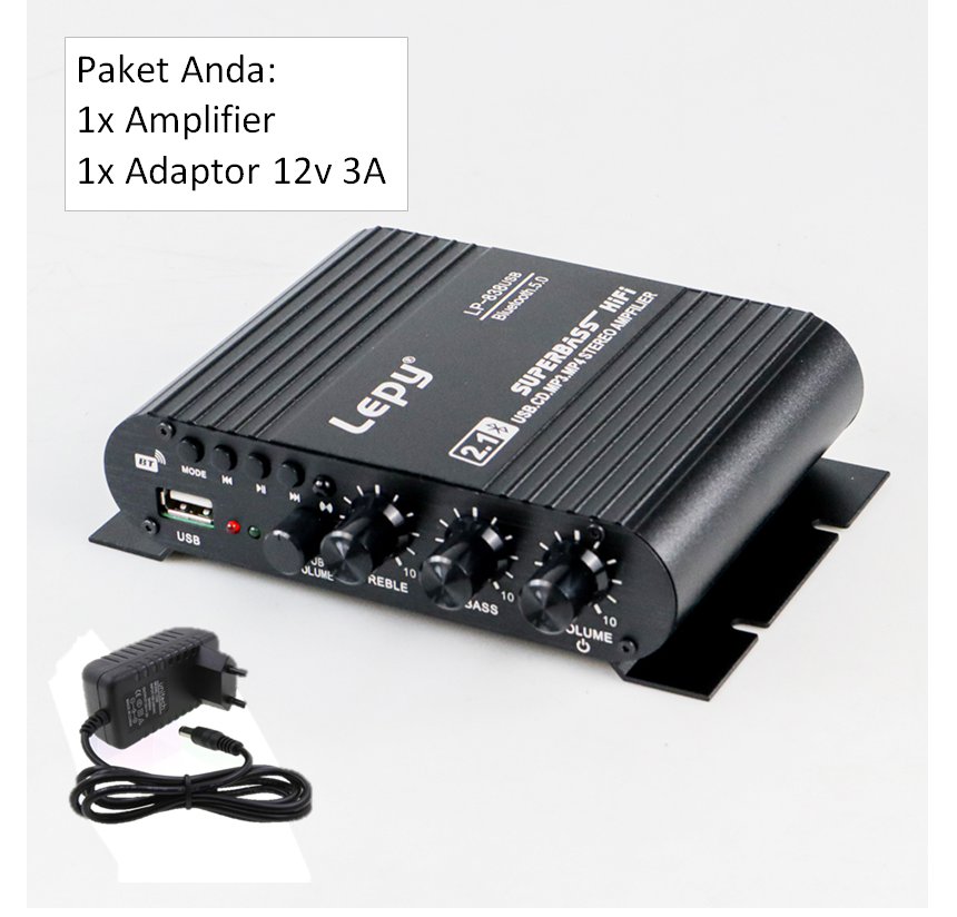 Paket Lengkap Lepy Audio Amplifier Bluetooth Usb Hifi Sound Booster With Remote Lp Usb