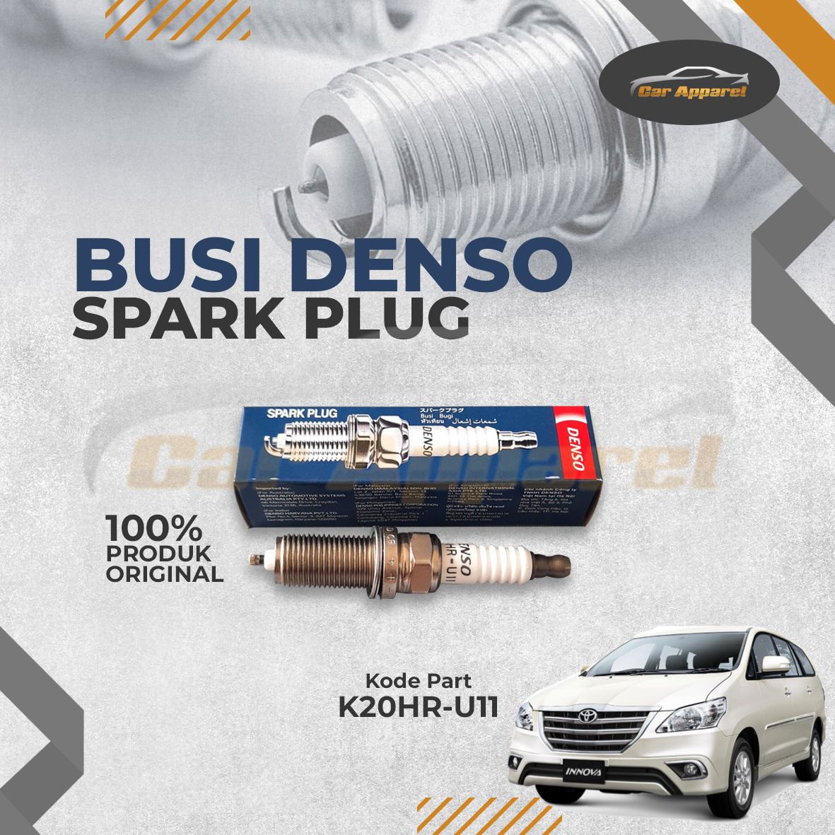 Denso K20HR-U11 Busi INNOVA BENSIN 2004-2015 Original Spark Plug ...