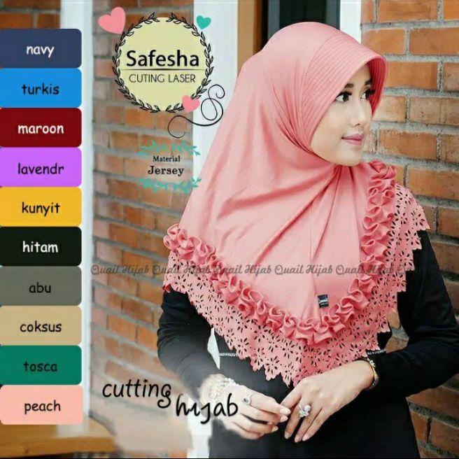 JILBAB INSTAN MURAH SAFESHA CUTTING LAYER / JILBAB SYARI / BERGO INSTAN / VANILLA HIJAB / GROSIR