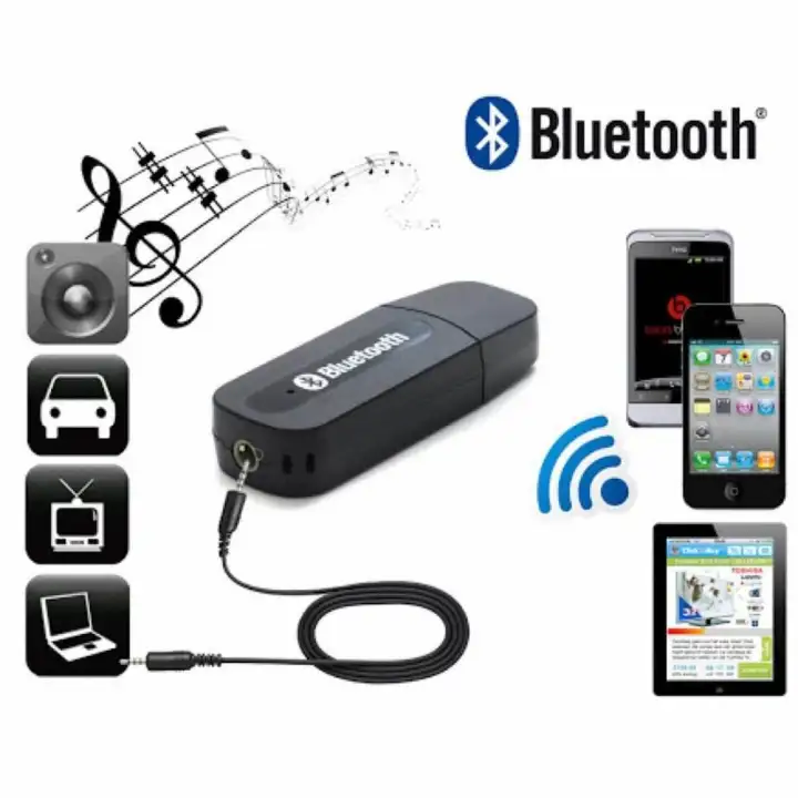 Wireless Bluetooth Receiver USB 3.5mm AUX Audio Stereo Music Home Car Adapter 