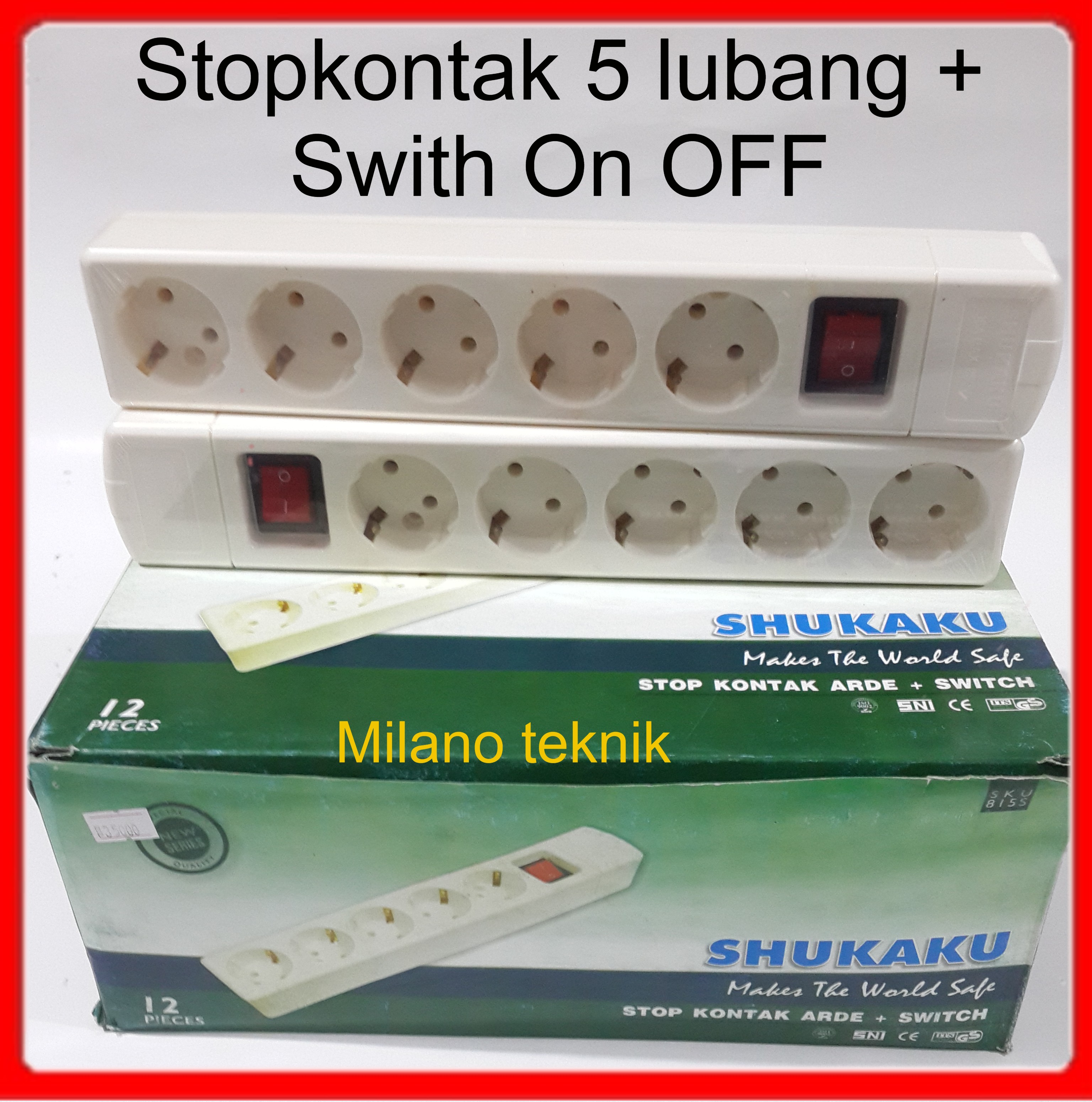 Stopkontak 5 lubang + Switch On off Stop kontak / Terminal | Lazada ...
