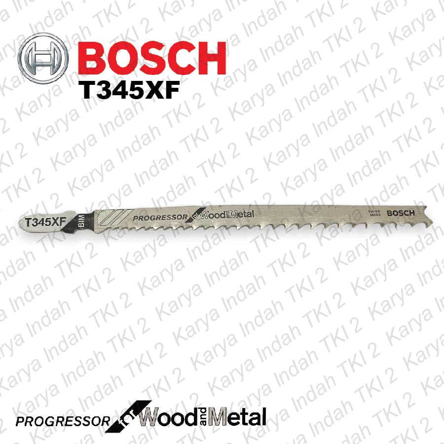Mata Gergaji Jigsaw Kayu Besi BOSCH T345XF Jig Saw Blade 1 Pack 3Pcs T ...