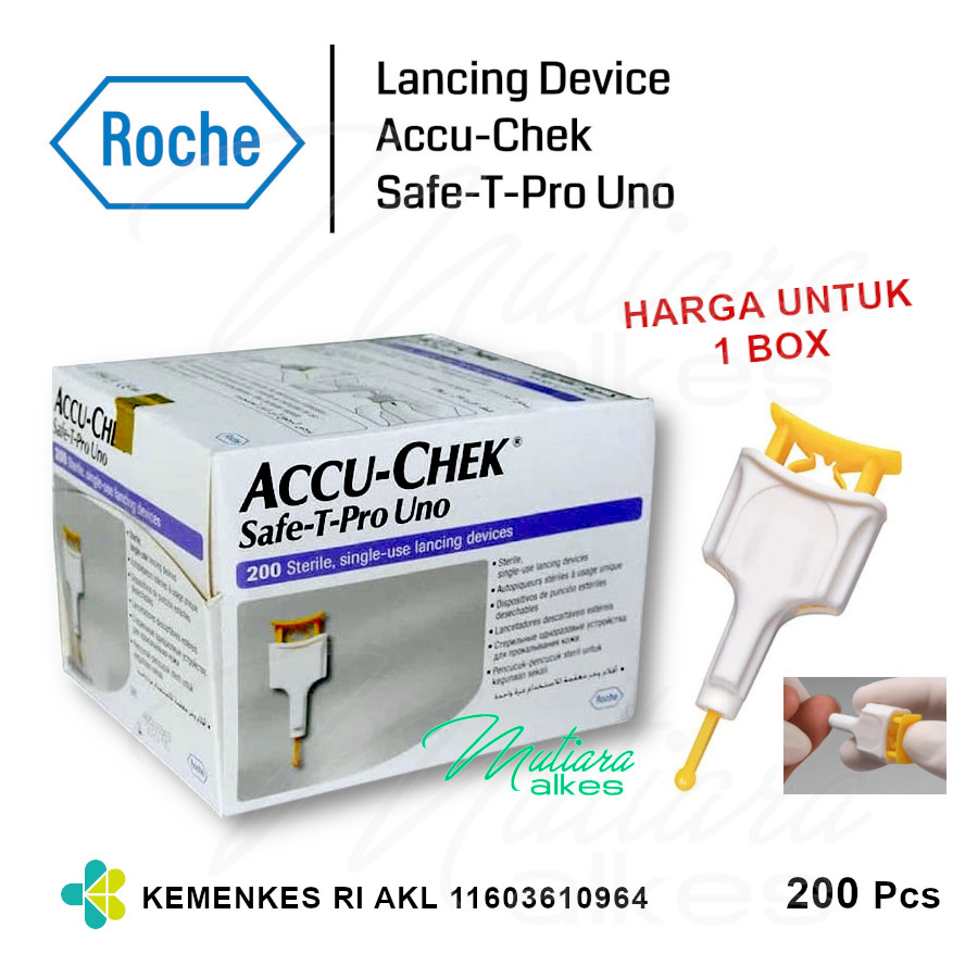 1BOX isi 200 Lancing Device Blood lancet Jarum ACCUCHEK SafeTPro Uno Lazada Indonesia
