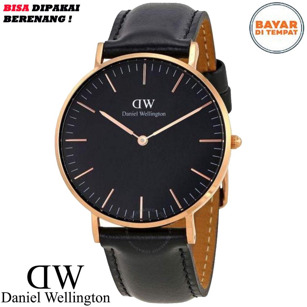 Simple Original Watch Jam Tangan Pria dw_ - Leather Strap -Tali kulit Asli - Water Resist - Anti Air - Bonus Box dan Baterai BERGARANSI / BAYAR DITEMPAT COD - Klasik Formal Kasual Sport Fashion Couple - Pasangan