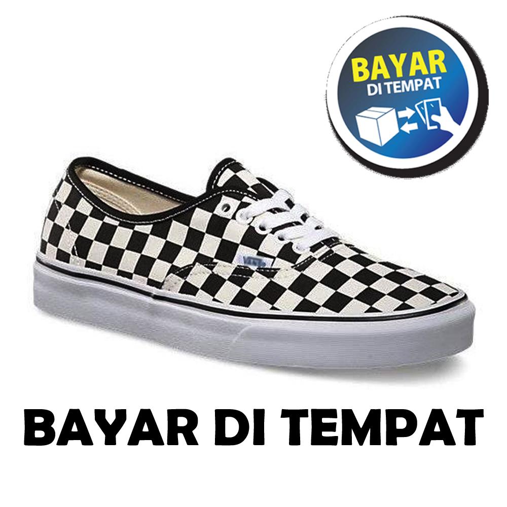 Zacksho Sepatu Vens California Authentic Catur Checkerboard Sneakers casual Full Putih Sekolah Kerja Pria dan Wanita