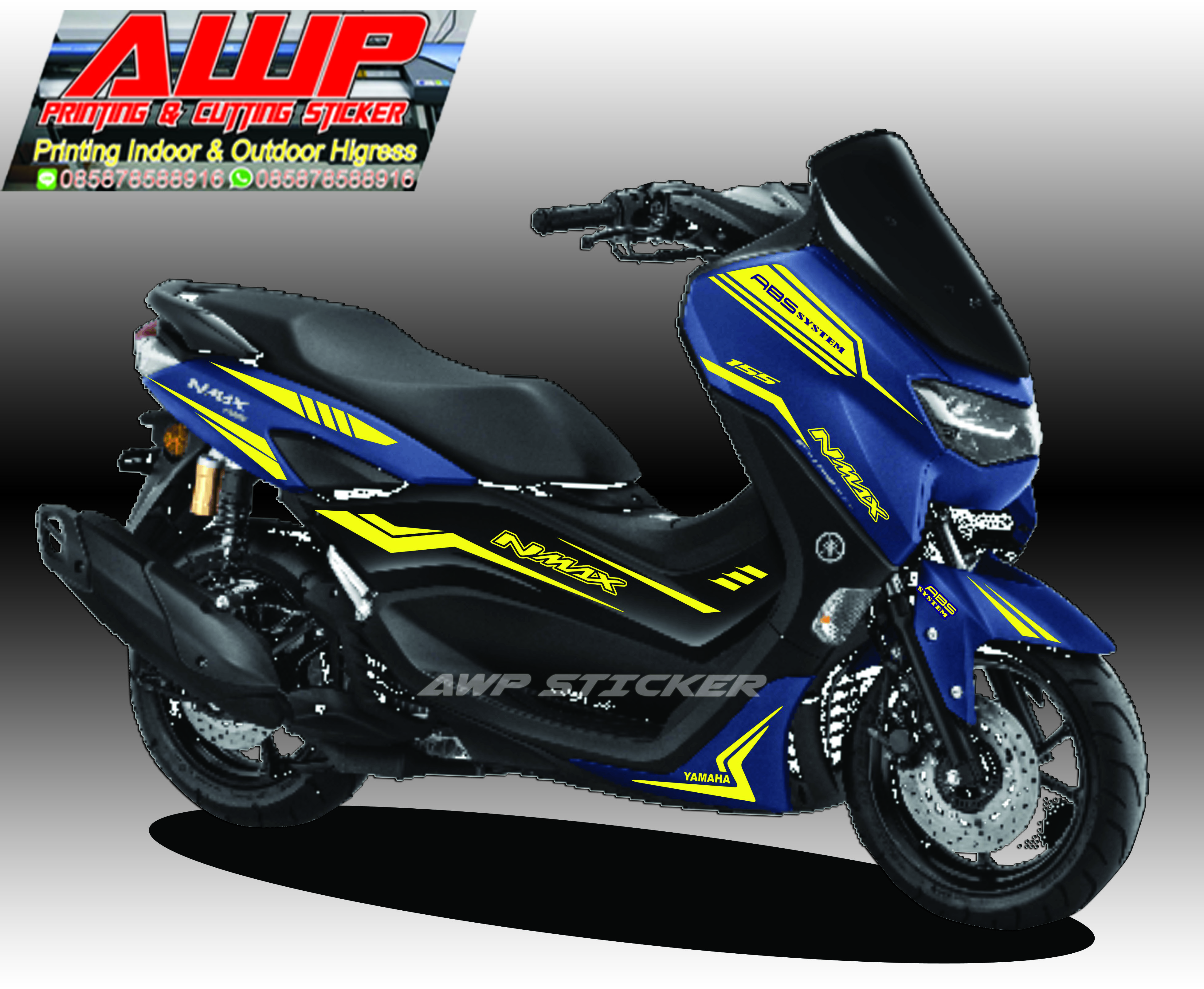 Terbaru Sticker Striping Semi Cutting All New Nmax 2021 Warna Biru Lazada Indonesia 0572