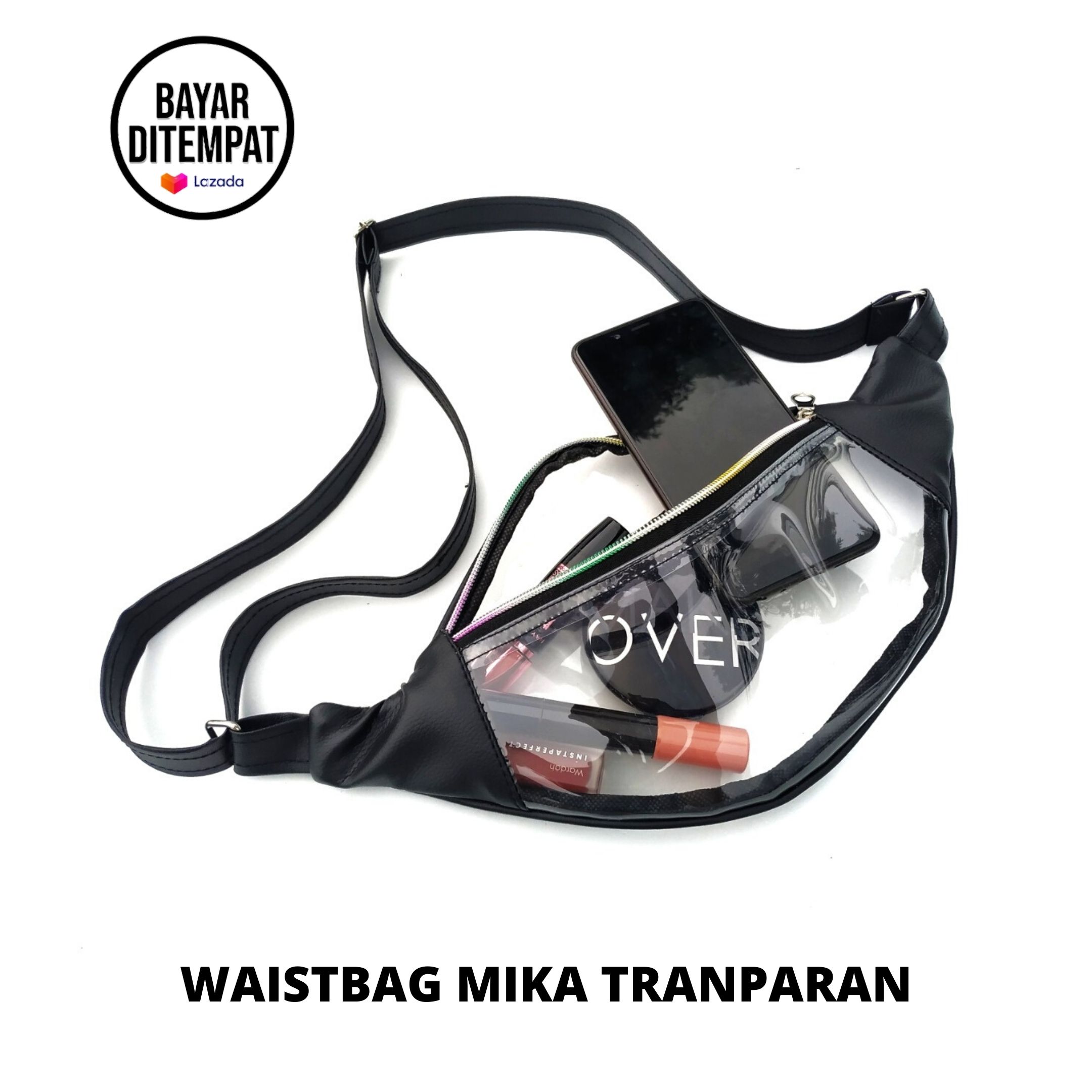 Waist best sale bag transparan