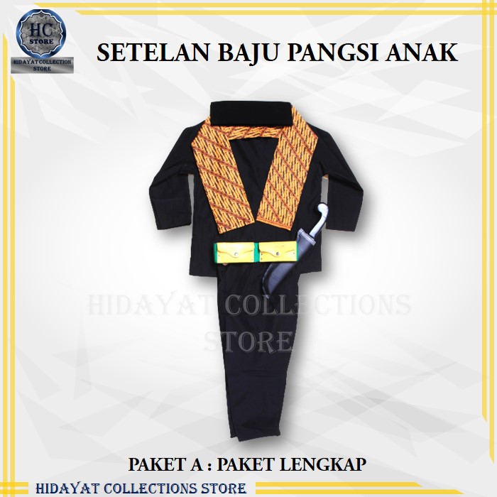 Baju Setelan Pangsi Anak Baju Silat Anak Lengkap Baju Pangsi Hitam