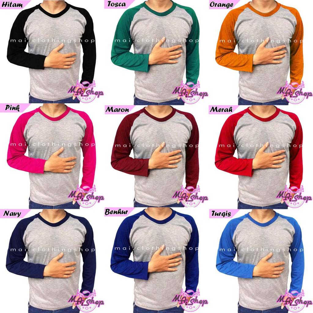 Kaos Raglan Murah / Reglan Lengan Panjangsize XL,Biru Benhur () (size XL,Biru Benhur)