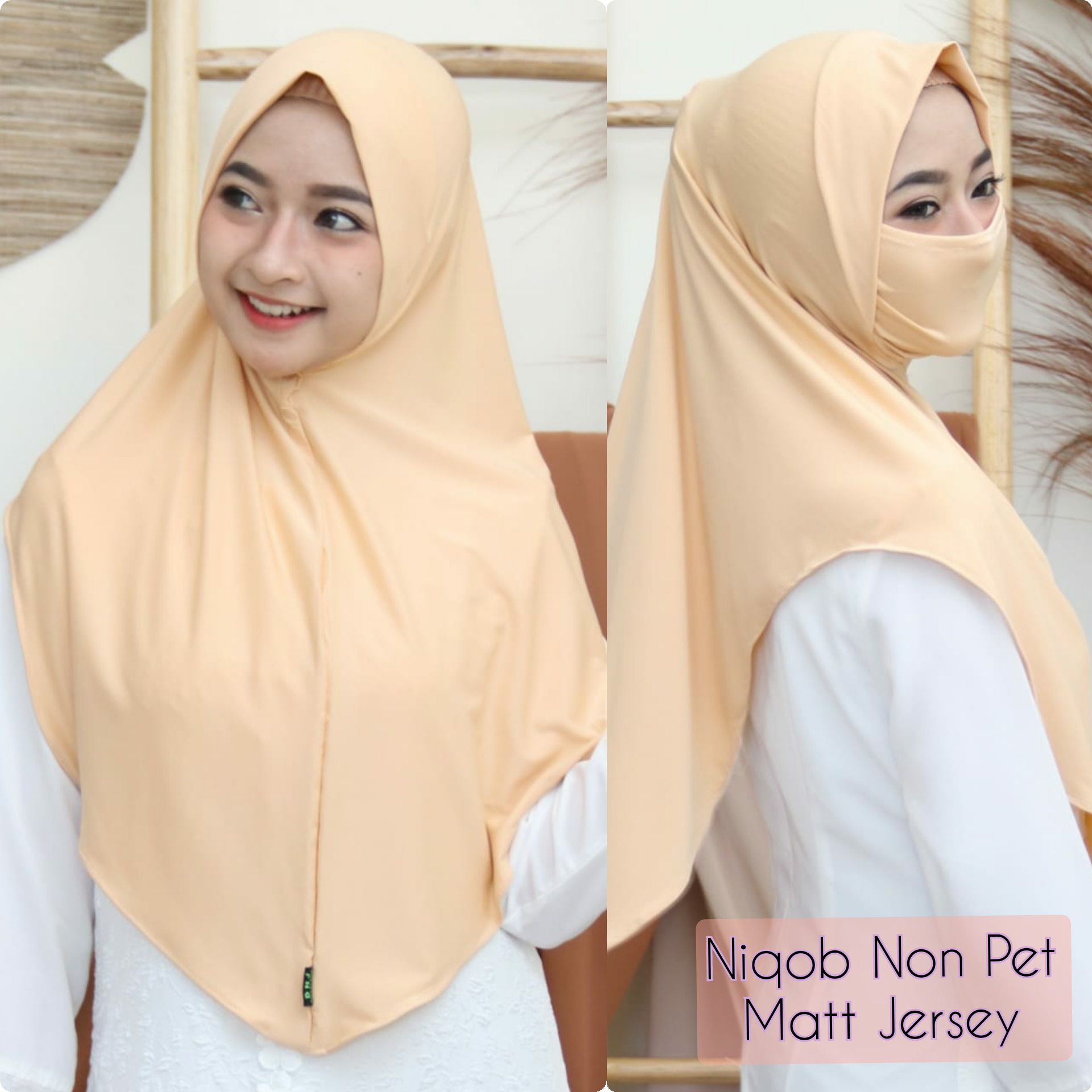Hijab Instan Niqob Cadar Non Ped/Jilbab Masker