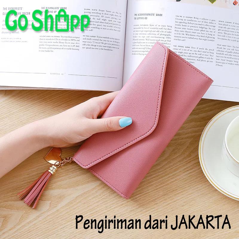 Go Shopp - Dompet Wanita - Dompet Panjang Wanita - Dompet - Dompet Fashion Korea - Dompet Terbaru - Dompet Gantungan Love [PJ001]