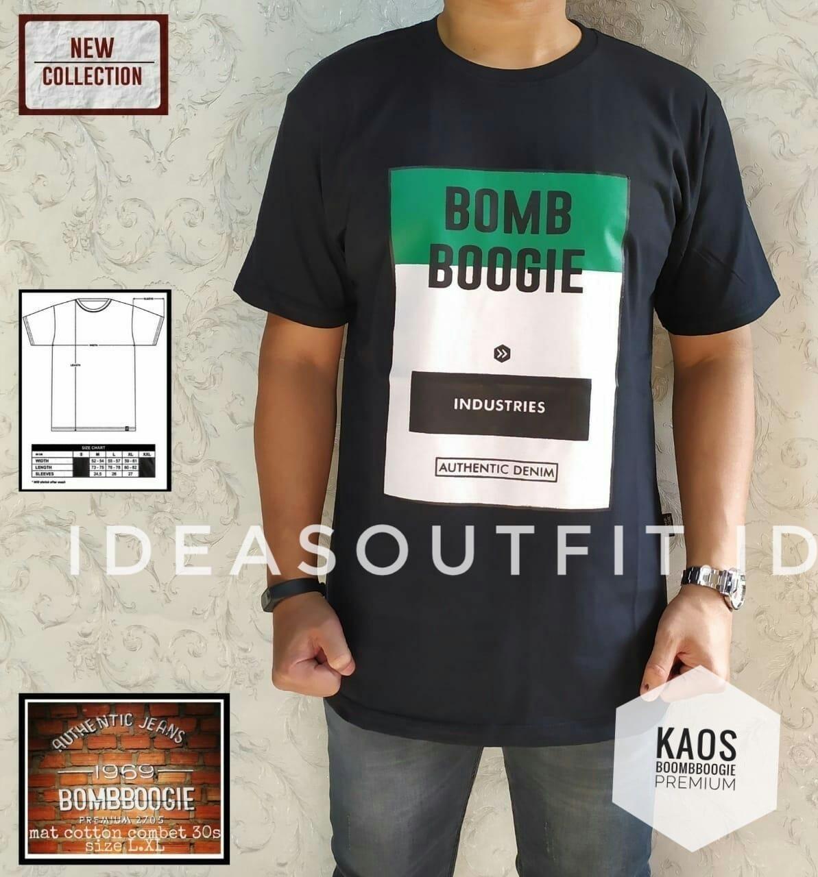 Kaos BOMBBOOGIE premium T-shirt cowok fashion pria baju murah kekinian distro bandung baju premium