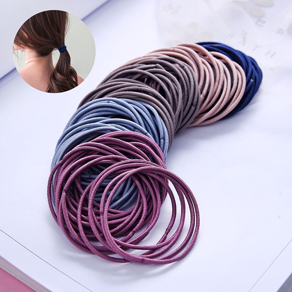 Ikat Rambut Elastis Bahan Nylon Kunciran Karet Korea Polos Warna Warni  Wanita 10 pcs | Lazada Indonesia