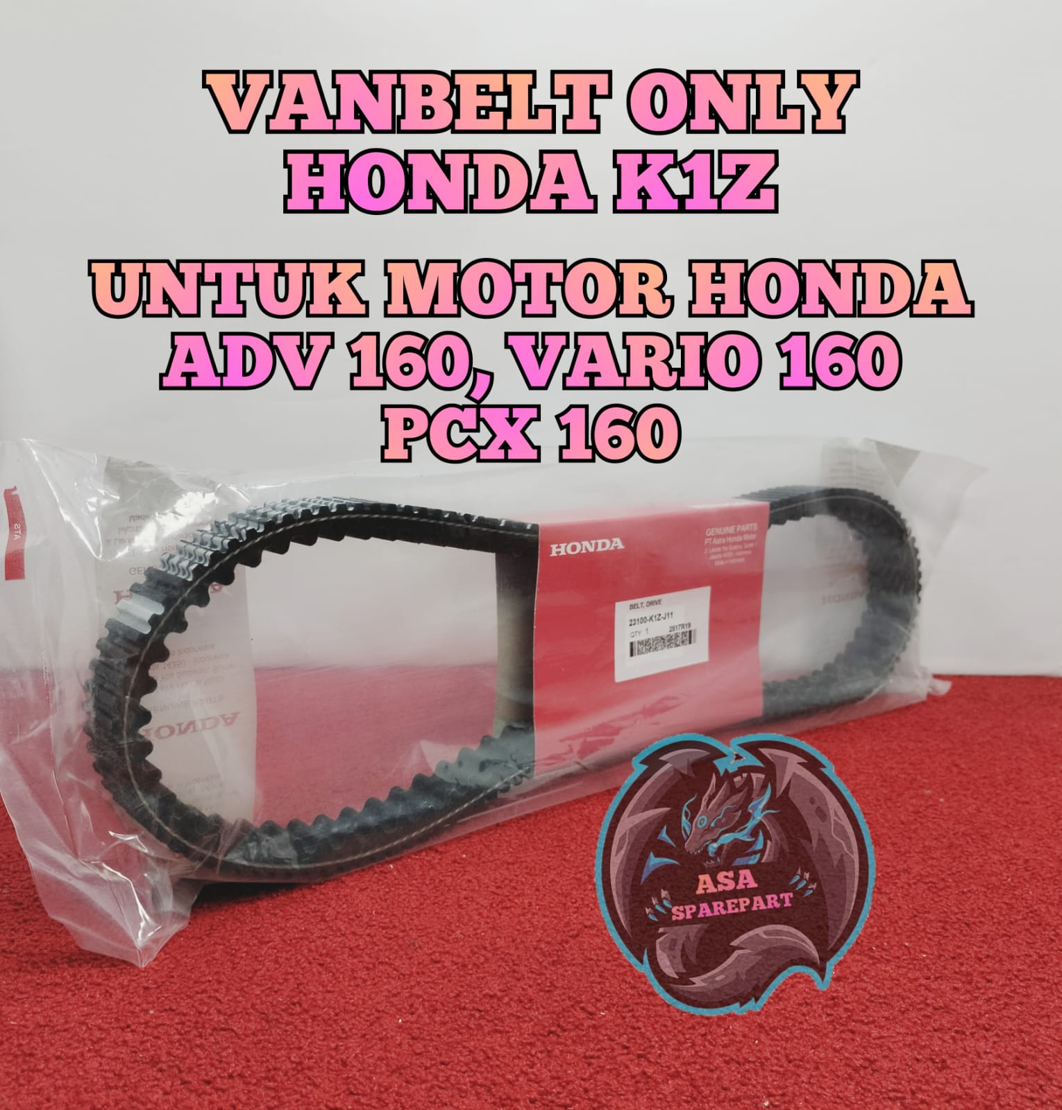 Vanbelt Only V Belt Kualitas Asli Original Honda Ahm K Z Pcx Vario Adv Dijamin