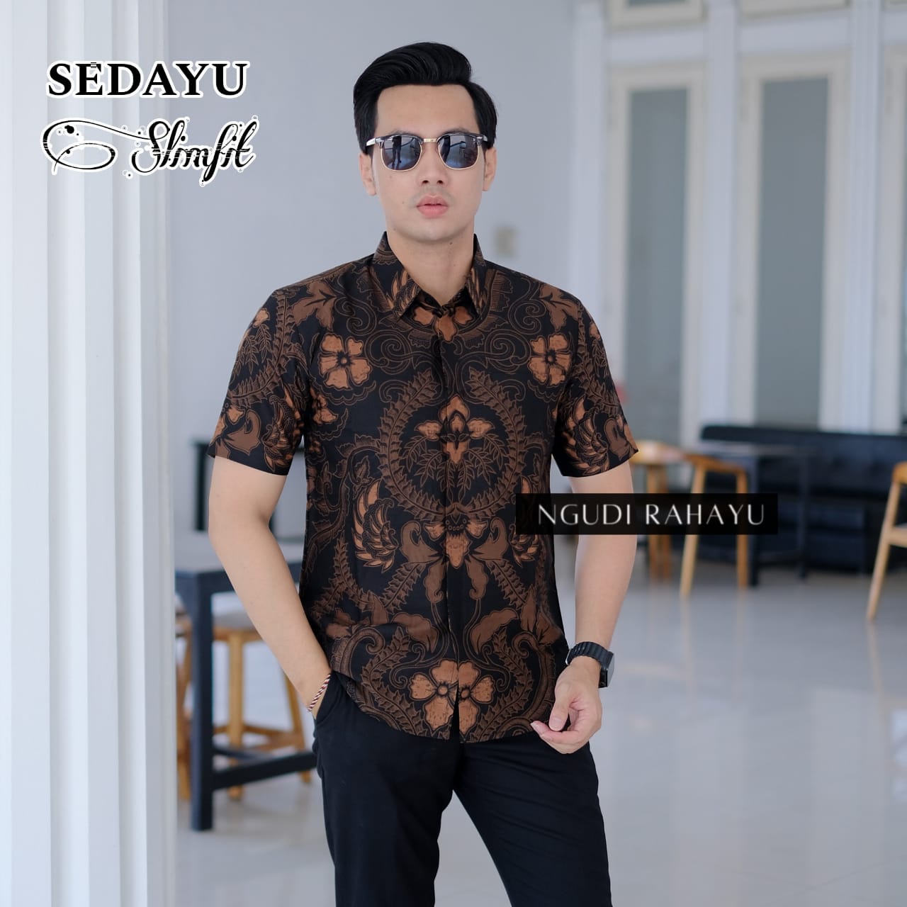 SEDAYU BLACK / Kemeja Batik Pria Lapis Furing / Kemeja Pria Lengan ...