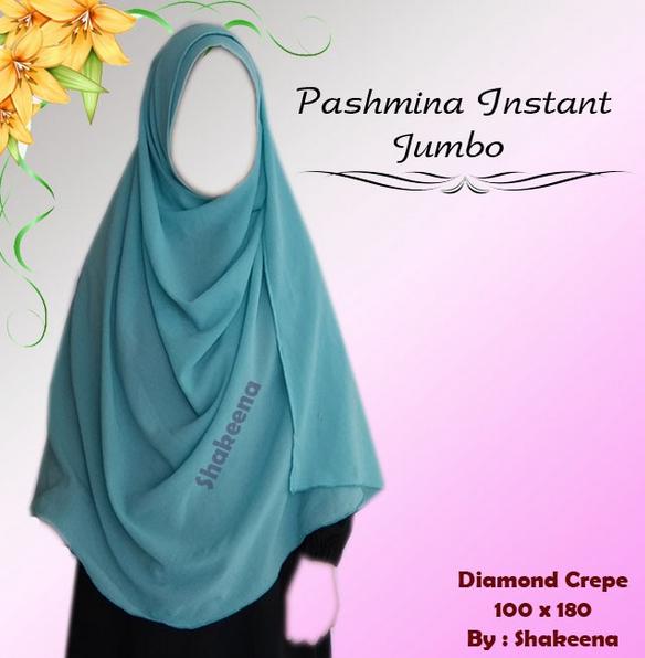 Jilbab Pasmina Instan Jumbo / Pashmina Panjang Syari / Pashmina Instan Syari ukuran besar Bahan diam