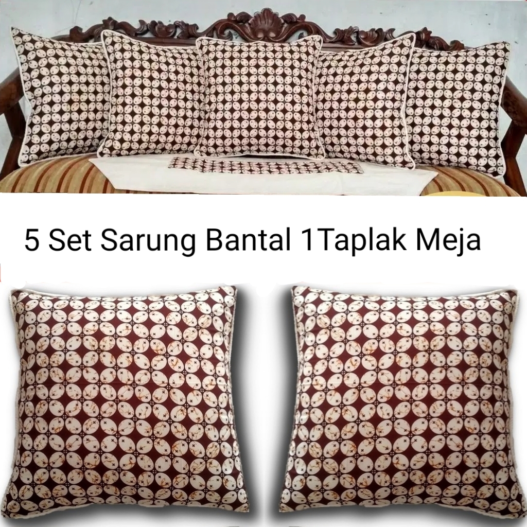 Sarung Bantal Kursi Sarung Bantal Sofa Batik Set Taplak Meja Motif 