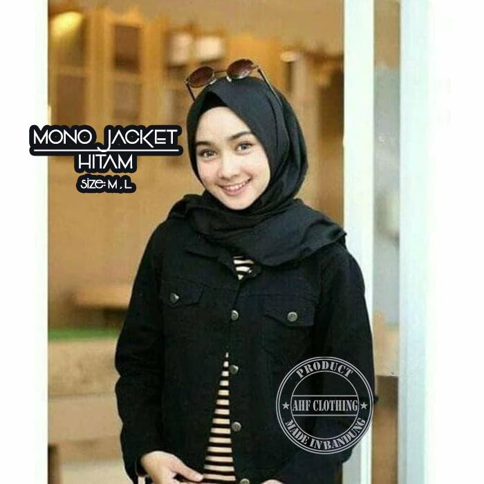 Jaket Mono Wanita Korean Fashion Style Jacket - Hitam
