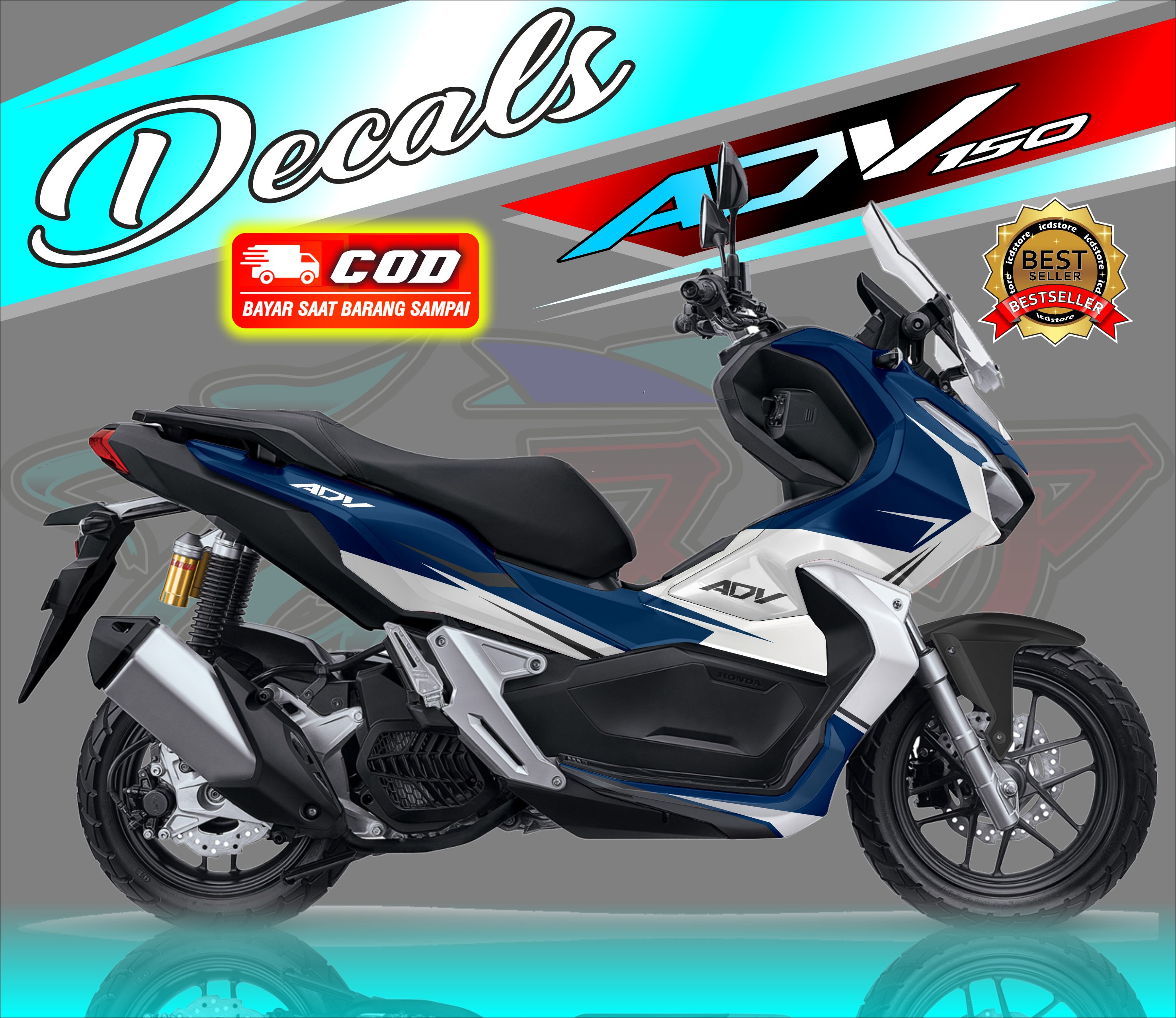 DECAL STIKER HONDA ADV 150 GRAFIS SIMPLE / STICKER FULL BODY ADV 150 ...