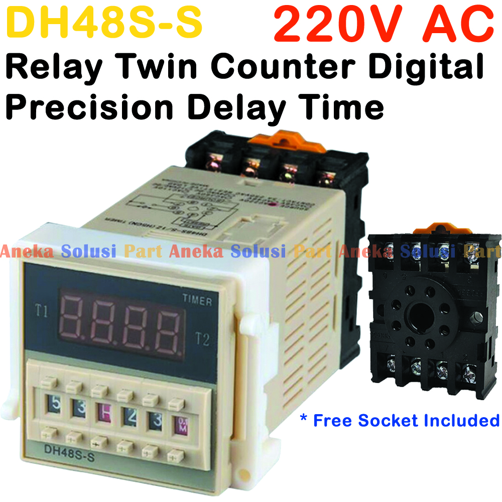 DH48S-S Multifunction Digital Timer Relay – 8-Pin SPDT, On Delay, 0.1S-99H, 200-240V AC On Delay Control Relay DH48S-S Multifunction Digital Timer Relay – 8-Pin SPDT, On Delay, 0.1S-99H, 200-240V AC On Delay Control Relay