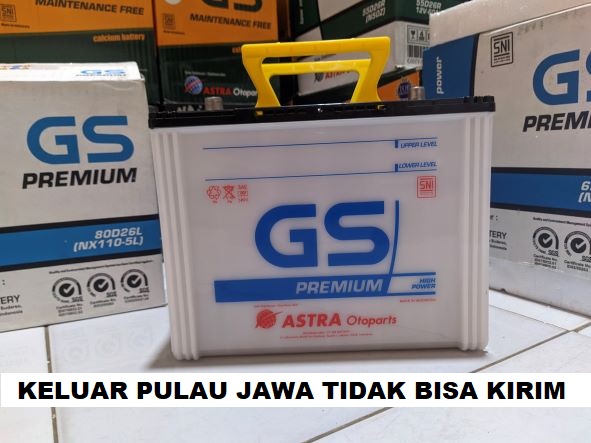 AKI MOBIL BASAH AKI PREMIUM AKI ORIGINAL GS ASTRA TYPE 80D26L 12 V0LTS