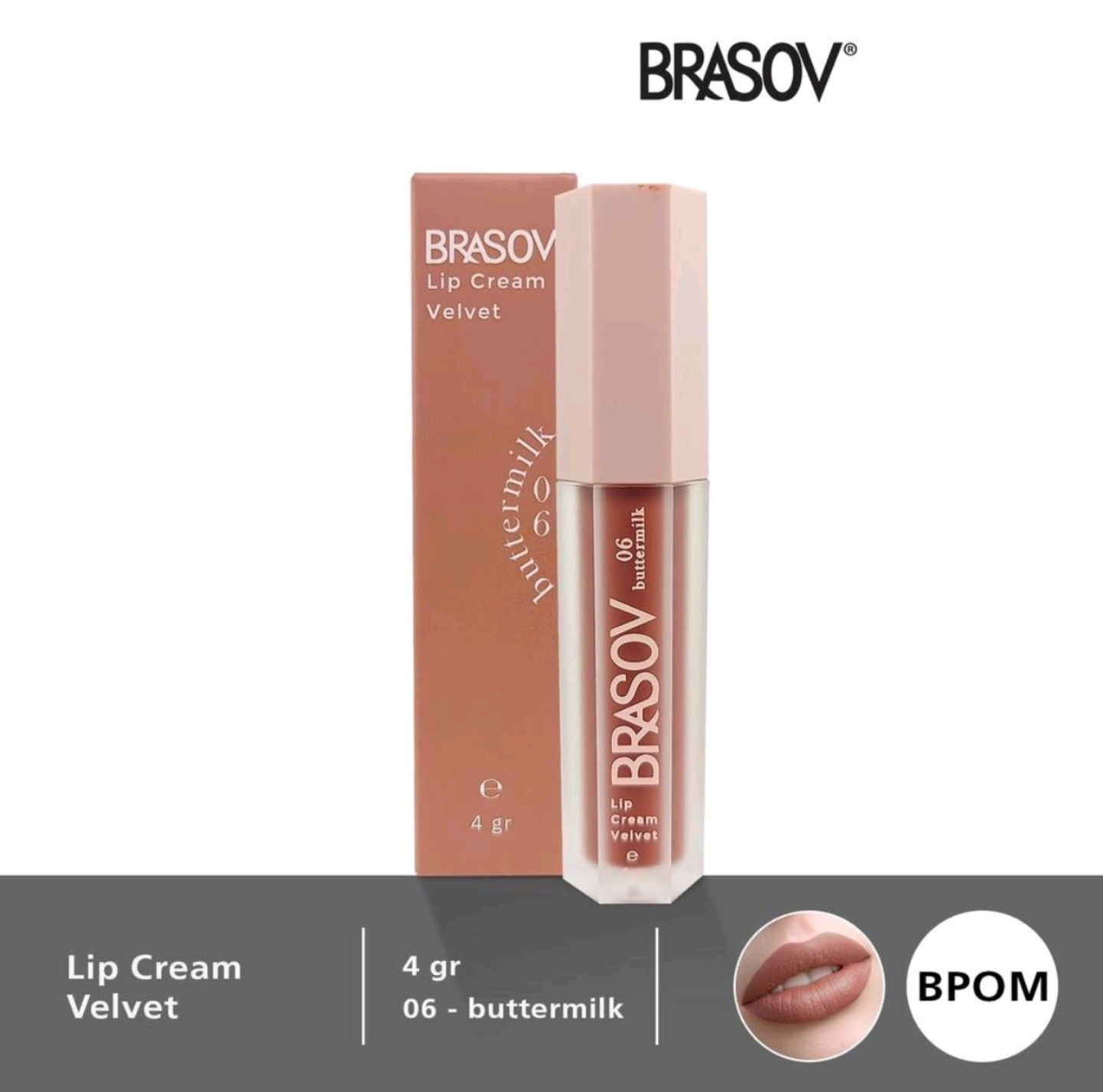 BRASOV Lip Cream Velvet Series Lip Care Color Pigmented Pelembab Bibir