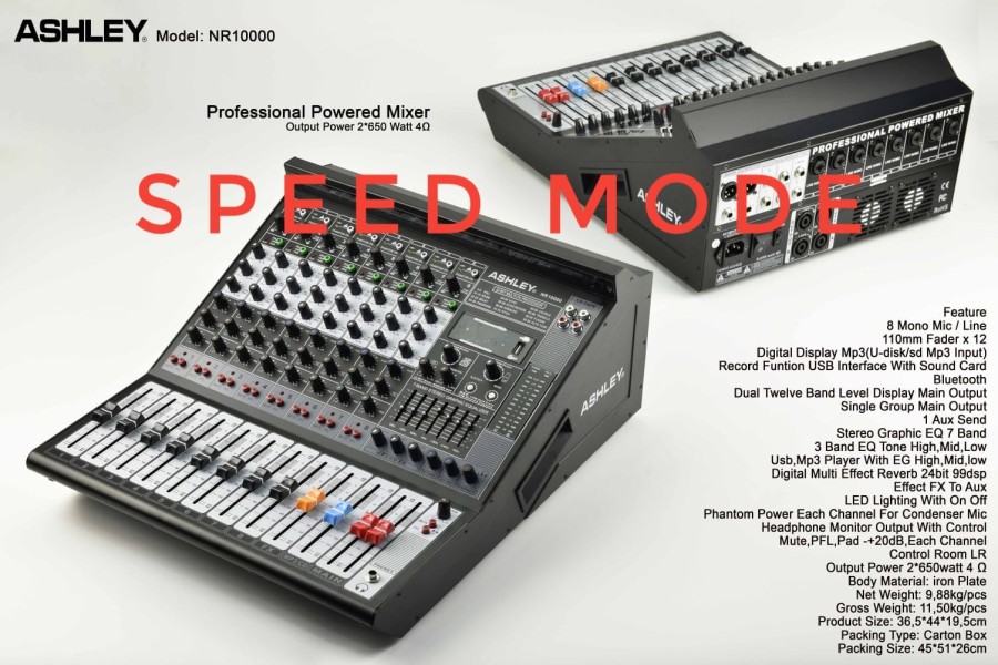 POWER MIXER ASHLEY NR 10000 / NR10000 ORIGINAL 8 CHANNEL 1200 WATT