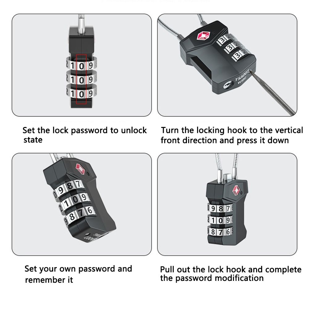 HETU070703. Anti-theft Cabinet Locker Travel Safely Luggage Password Lock TSA Customs Code Lock 3 Digit Combination Lock Bag Padlock