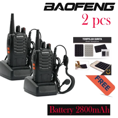 Promo Paket 2 Unit Baofeng Radio HT Handy Talky / Walkie talkie Baofeng BF 888s 3000mAh + Headset