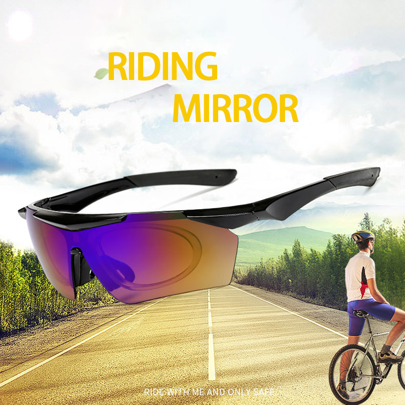 Vigo 【 SALE】5ชิ้น/เซ็ตสำหรับทั้งหญิงและชายกลางแจ้งแว่นตาสำหรับปั่นจักรยานสามารถติดตั้ง Myopia แว่นกันแดด