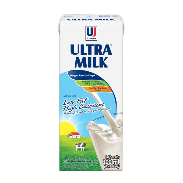Susu Ultra Milk Susu UHT Low FAT High Calcium 200ml - 1 dus (24pcs) | Lazada Indonesia