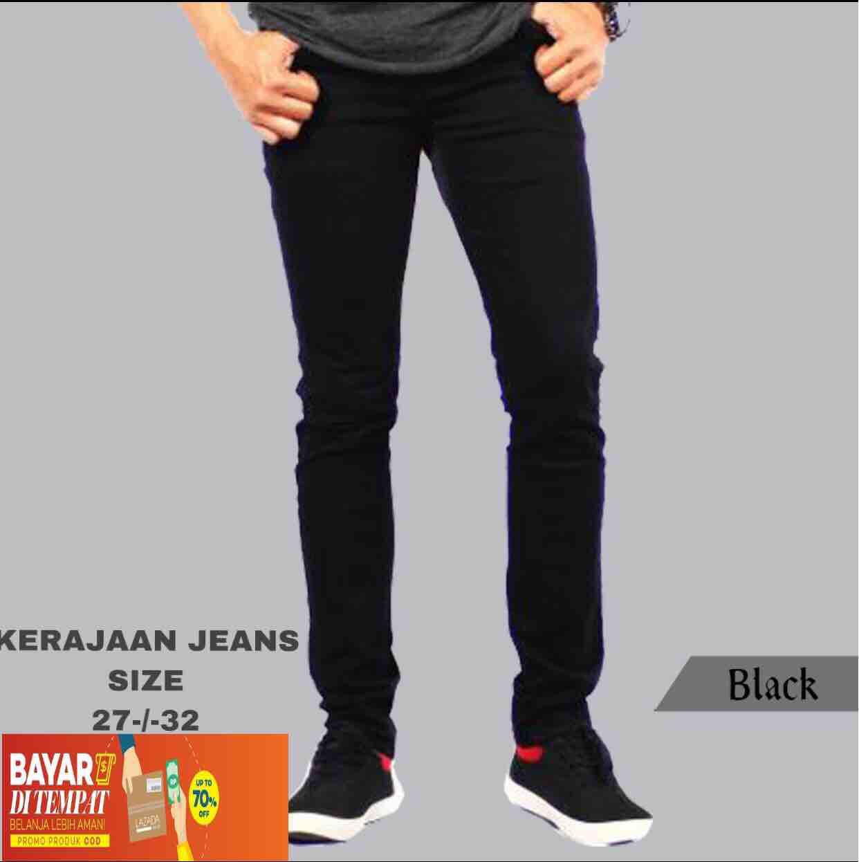 CELANA PANJANGJEANS PENSIL HITAM STREET/KERAJAAN JEANS