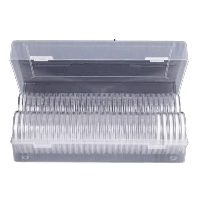 46 mm Coin Capsules Plastic Round Coin Holder Case and 7Sizes (16/20/25/27/30/38/46mm) Protect Gasket