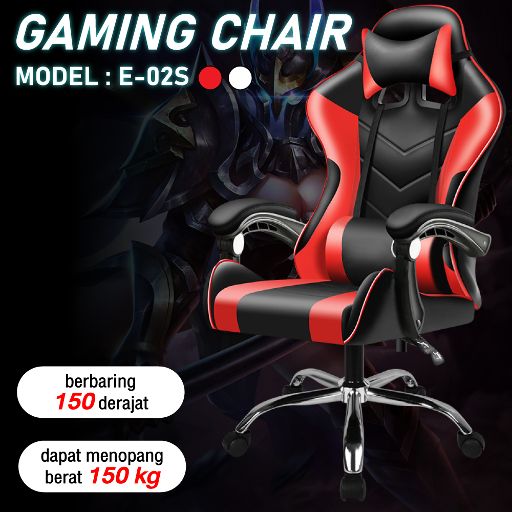 Kursi Gaming Gaming Chair Premium Gaming Chair Kursi Gaming Murah Model Model E 02 S Lazada Indonesia
