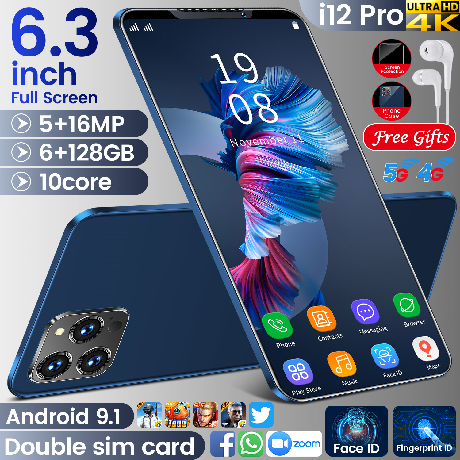 Cod Bonus Casing Ponsel I12 Pro Handphone Promo 12g 512g Hp Murah 700 Ribuan Murah Android 4g Cuci Gudang Lazada Indonesia