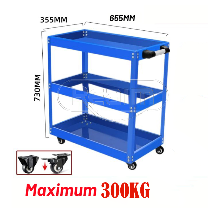 REAIM Troli Bengkel Rak 3 Susun Trolly Trolley Kapasitas tinggi Troli ...
