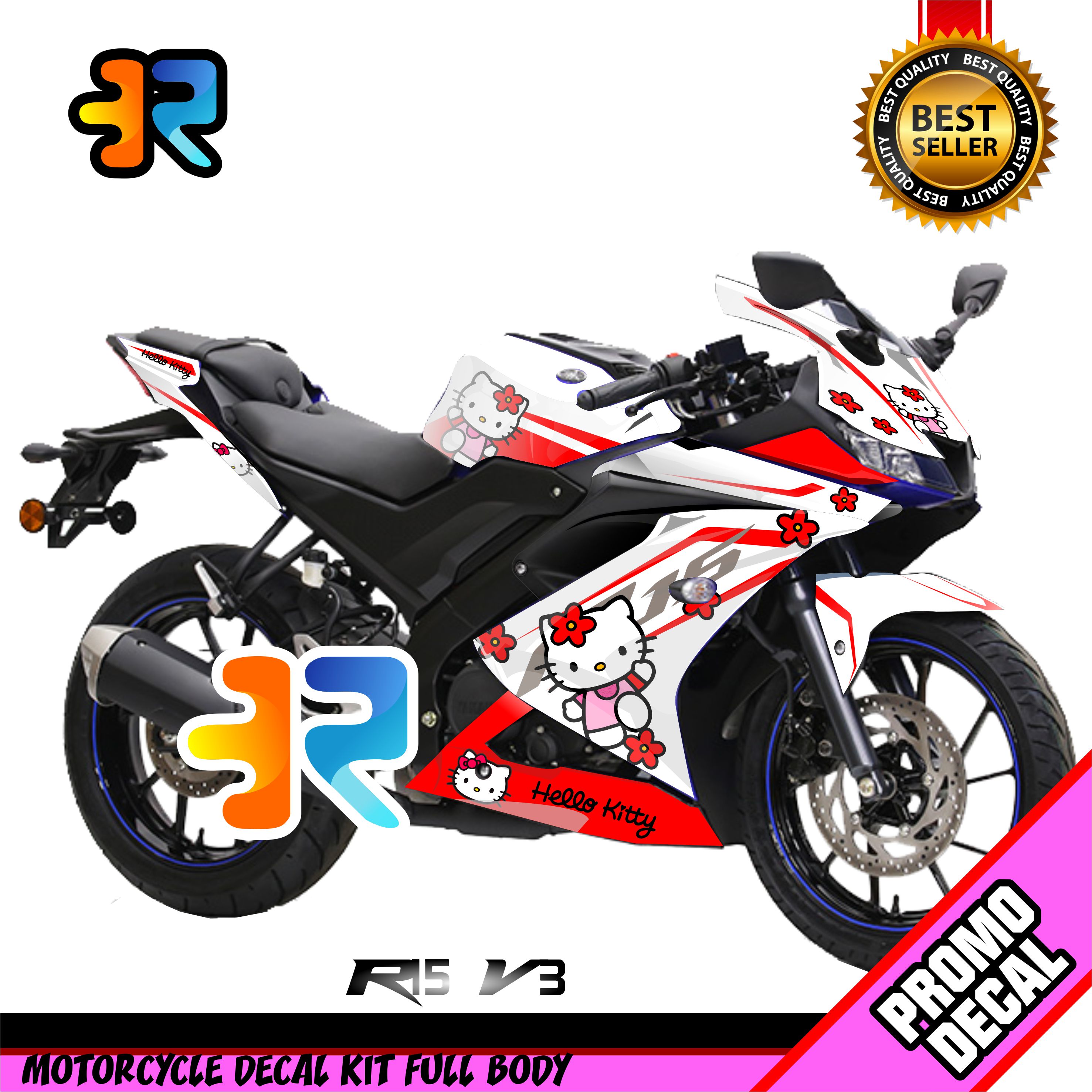 Stiker Decal Motor R15 V3 Desain Hello Kitty Sticker Decal Full Body ...
