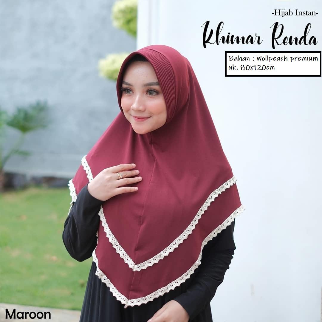 NURBAENI Khimar RENDA HIJAB KHIMAR JUMBO KHIMAR SYARI PET ANTEM JILBAB KERUDUNG INSTAN PET SIMPLE PET INSTANT SYARI TERBARU POLOS