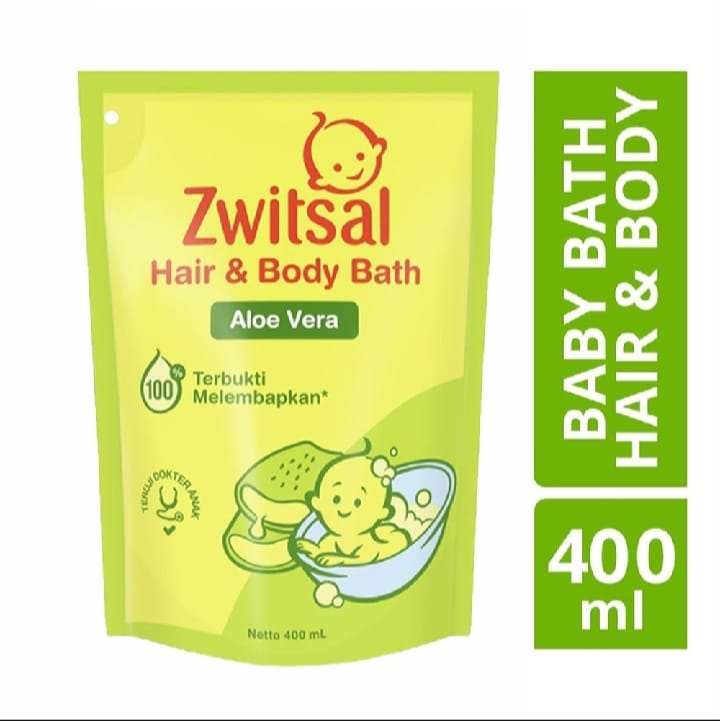 Zwitsal Baby Bath Hair and Body 400 ML Sabun mandi cair bayi Aloe Vera
